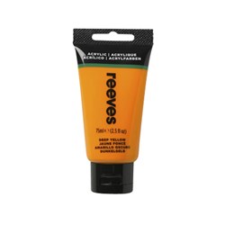 504983 - REEVES ACRYLIC ARTIST PAINT 75ml Deep Yellow